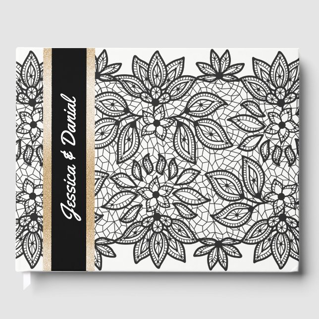 Libro de invitados de Black Lacy Boda (Anverso)