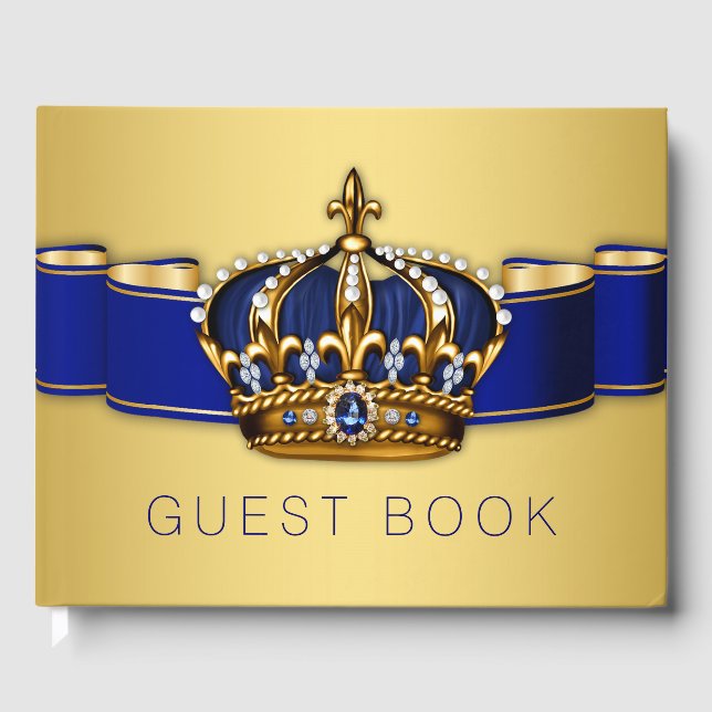 Libro de invitados de Blue Gold Prince King Crown (Anverso)