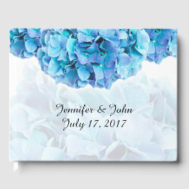 Libro de invitados de Blue Hydrangea Boda