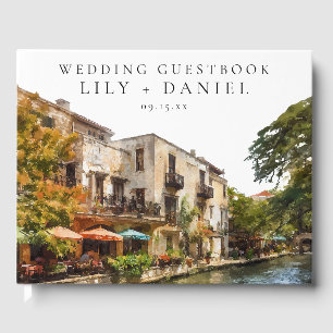 Libro de invitados de boda acuarela de San Antonio