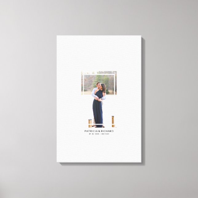 Libro de invitados de boda alternativo de lienzo d (Anverso)