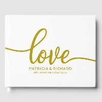 Libro de invitados de boda Amor Dorado Escritura C