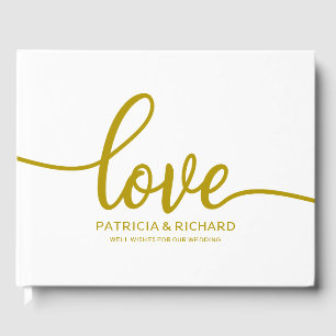 Libro de invitados de boda Amor Dorado Escritura C