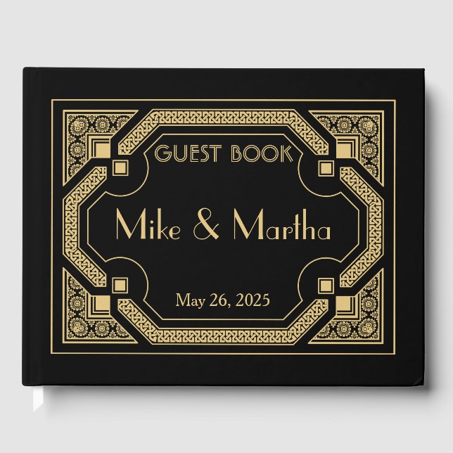 Libro de invitados de boda Art Deco (Anverso)