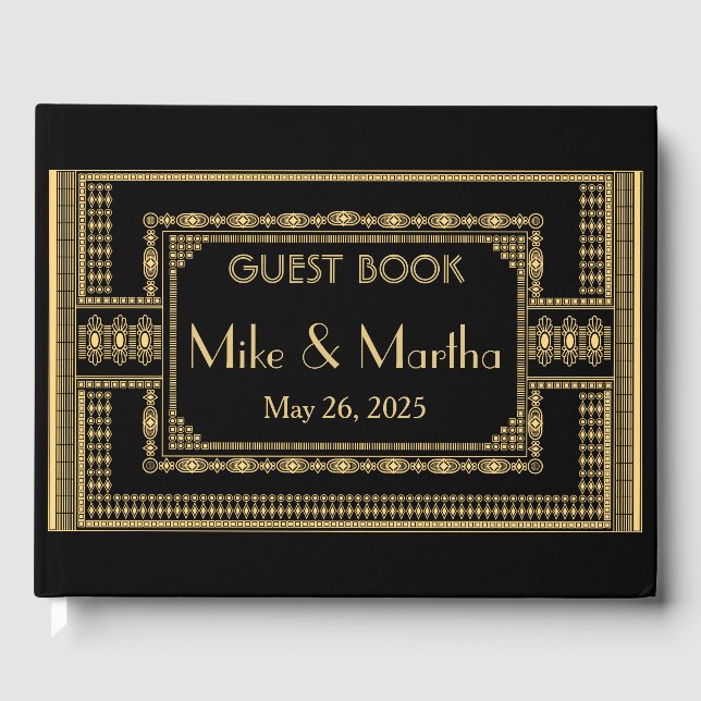 Libro de invitados de boda Art Deco (Anverso)