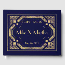 Libro de invitados de boda Art Deco Vintage Great