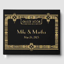 Libro de invitados de boda Art Deco Vintage Great