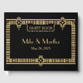 Libro de invitados de boda Art Deco Vintage Great
