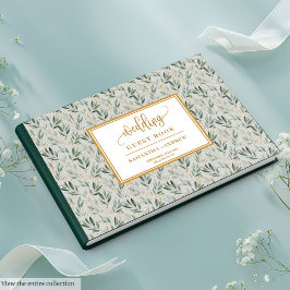 Libro De Invitados De Boda Artístico Sage Green Y