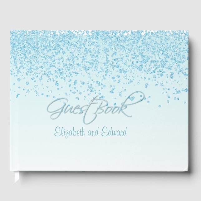 Libro de invitados de Boda azul claro (Anverso)