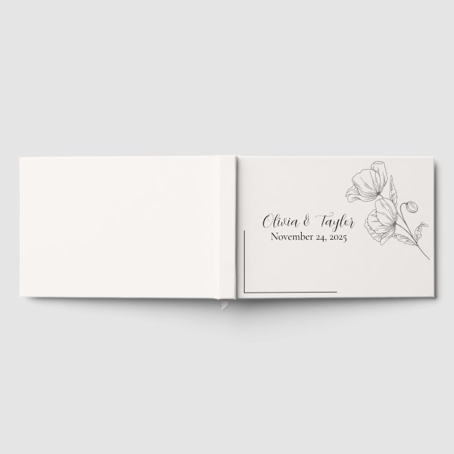 Libro de invitados de boda Beige Elegance (Lleno)