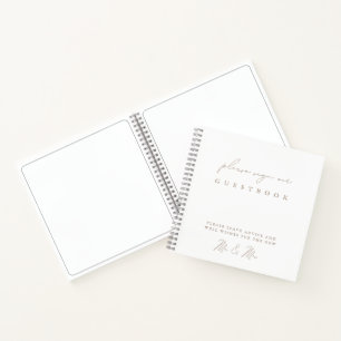 Libro de invitados de boda blanco minimalista mode