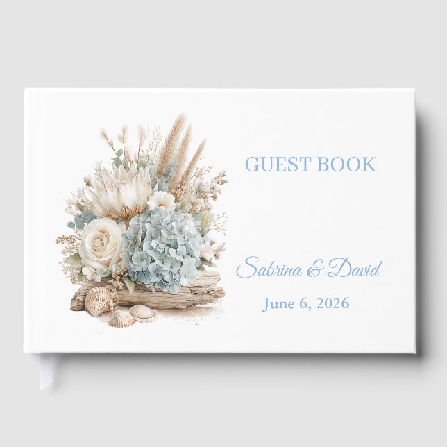 Libro de invitados de boda boho de playa (Anverso)