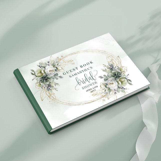 Libro de invitados de boda botánico boho dorado (Boho Botanical Bridal Shower Guest Book Gold)