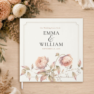 Libro de invitados de boda botánico elegante de pe