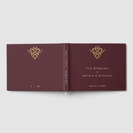 Libro de invitados de boda burgundy de dinero anti