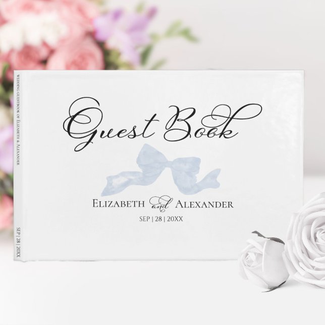 Libro de invitados de boda | Calligrafía Dusty Blu (Subido por el creador)