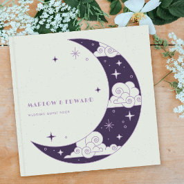 Libro de invitados de boda celestial Luna y Estrel