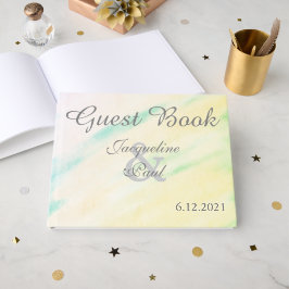 Libro de invitados de boda con acuarela tropical b