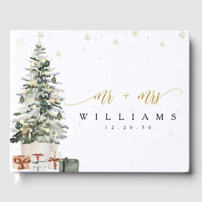 Libro de invitados de boda con árbol de Navidad (Anverso)