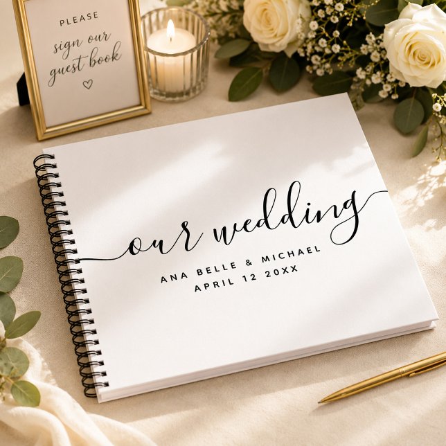 Libro de invitados de boda con caligrafía elegante (Subido por el creador)
