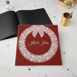 Libro de invitados de boda con corona de encaje bo