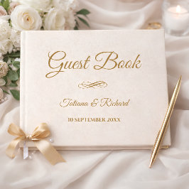 Libro de invitados de boda con elegante escritura
