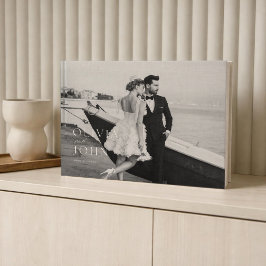 Libro de invitados de boda con foto en blanco y ne
