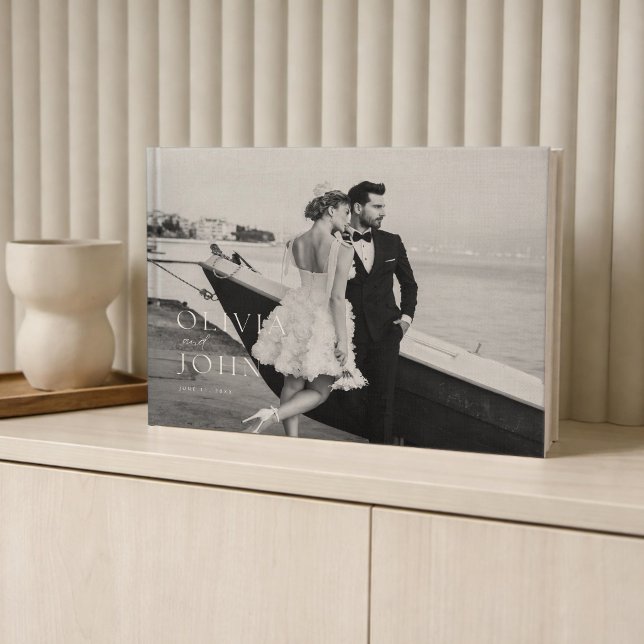Libro de invitados de boda con foto en blanco y ne (Subido por el creador)
