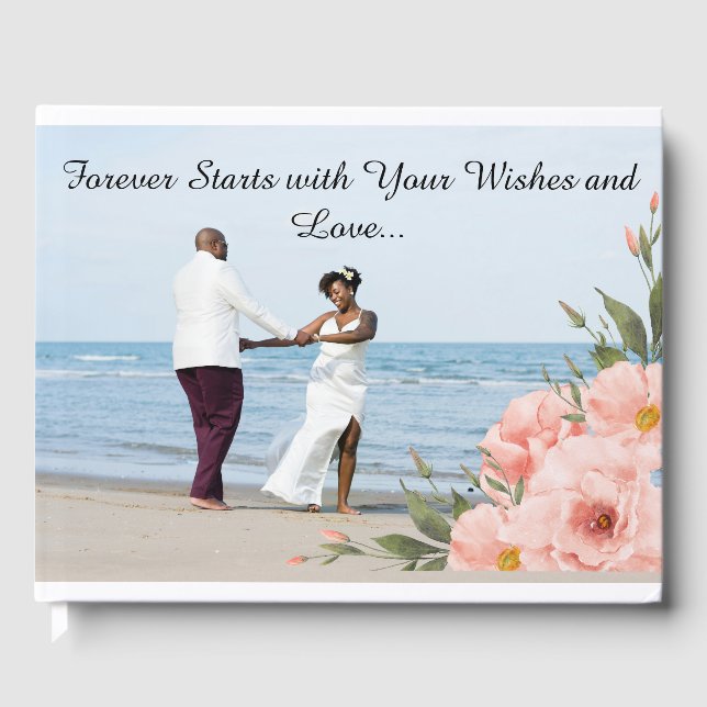 Libro de invitados de boda con foto personalizada (Anverso)