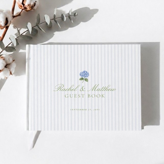 Libro de invitados de boda con Hortensias Elegante (Subido por el creador)