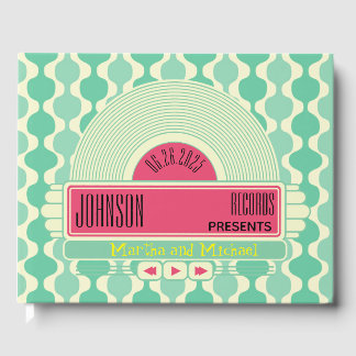 Libro de invitados de boda con jukebox de restaura
