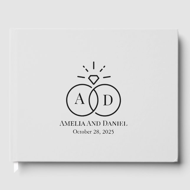 Libro de invitados de boda con logotipo único (Anverso)