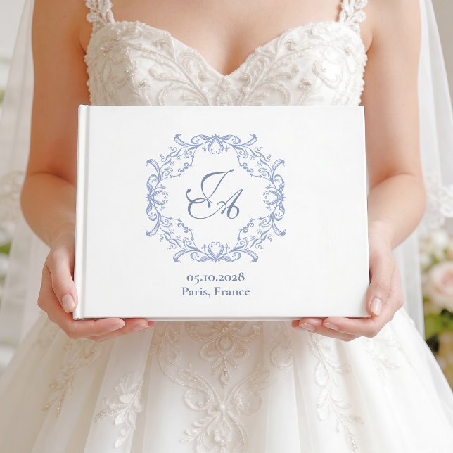 Libro de invitados de boda con monograma barroco a (Subido por el creador)