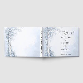 Libro de invitados de boda de abedul congelado