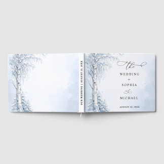 Libro de invitados de boda de abedul congelado