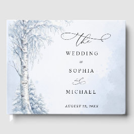Libro de invitados de boda de abedul congelado
