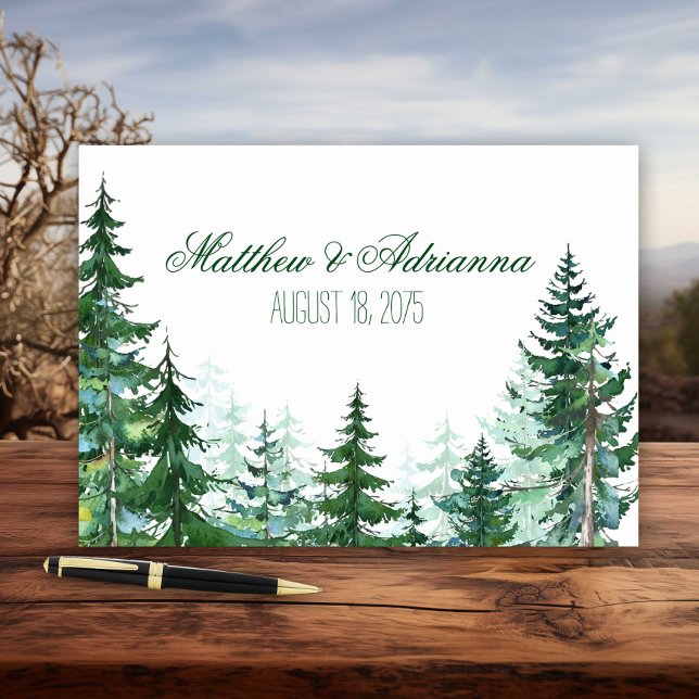 Libro de invitados de boda de abeto (Watercolor fir tree wedding and event guest book. Simply add your text.)
