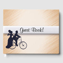 Libro de invitados de boda de bicicleta de melocot