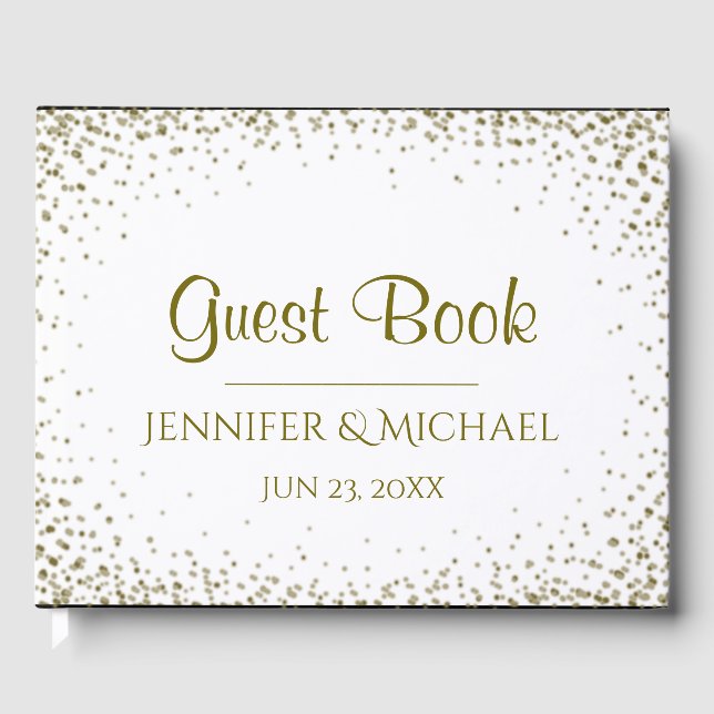 Libro de invitados de Boda de Confetti Gold (Anverso)