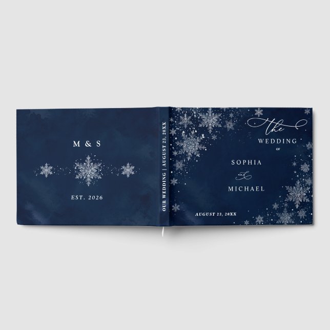Libro de invitados de boda de copos de nieve de me (Lleno)