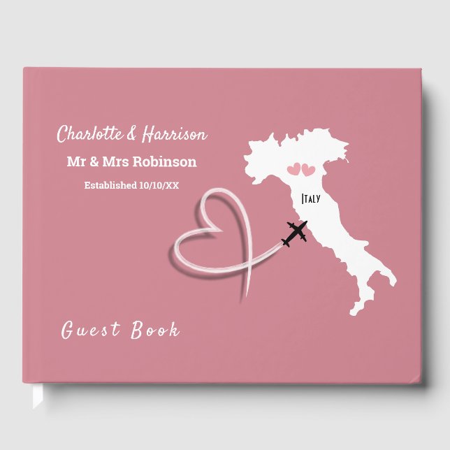 Libro de invitados de boda de destino de Italia (Anverso)