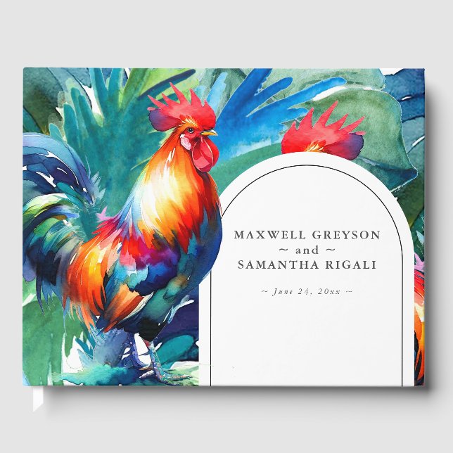 Libro de invitados de boda de destino Tropical (Anverso)