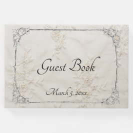 Libro de invitados de Boda de encaje bordado