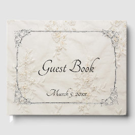 Libro de invitados de Boda de encaje bordado