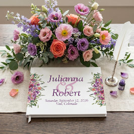 Libro de invitados de boda de flores silvestres de
