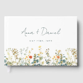 Libro de invitados de boda de flores silvestres el