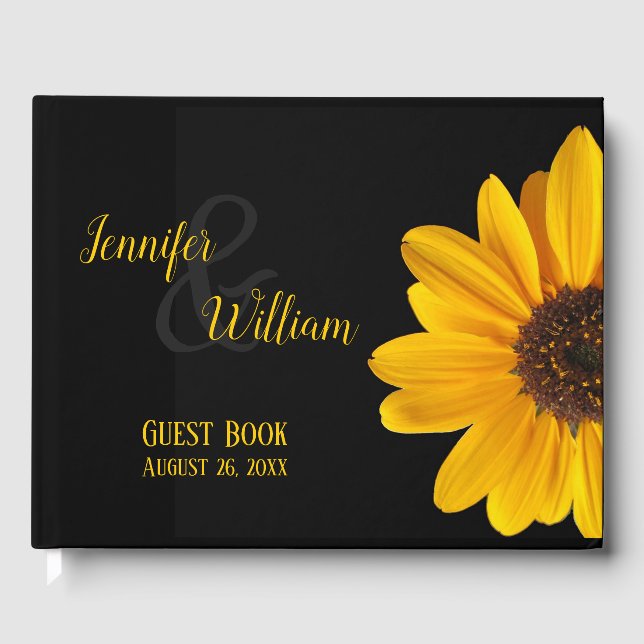 Libro de invitados de Boda de girasol (Anverso)