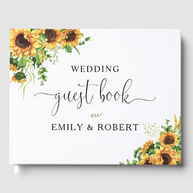 Libro de invitados de boda de girasol (Anverso)