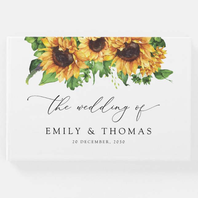 Libro de invitados de Boda de girasol (Anverso)